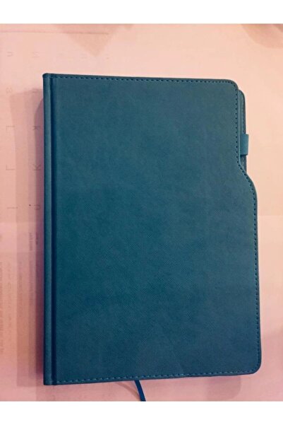 Lizy Agendă din piele turcoaz cu suport elastic pentru pix 17x24 cm.