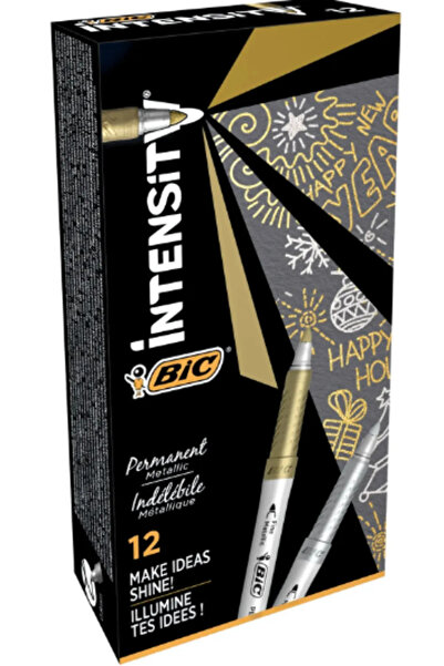 Bic İntensity Pr. Markör Metalik Altın 12 Li PAKET