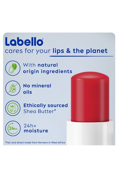 LABELLO Lip Balm Moisturising Lip Care Strawberry Shine Value Pack 2 X 4.8 G