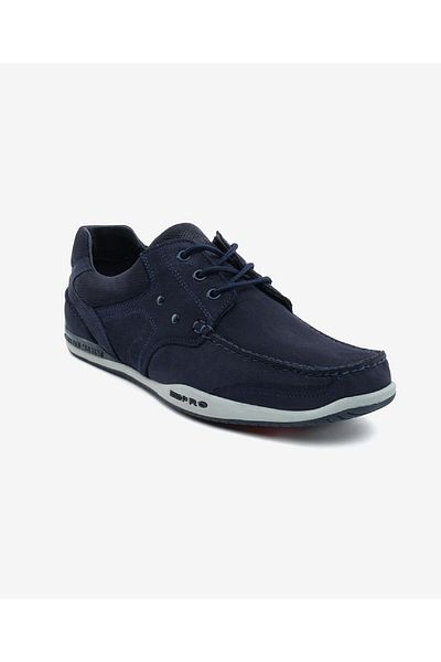 Greyder Plus Size Men's Navy Blue Genuine Leather Marine Shoes 5Y1MA00102L