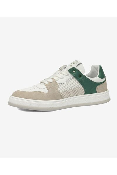 Greyder Kadın Ekru Yeşil Hakiki Deri Sneaker Ayakkabı 4Y2SA33290