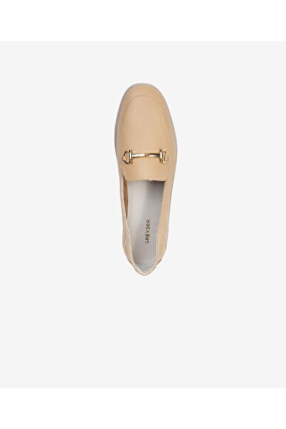 Greyder Kadın Vizon Hakiki Deri Loafer Ayakkabı 3Y2UA50724