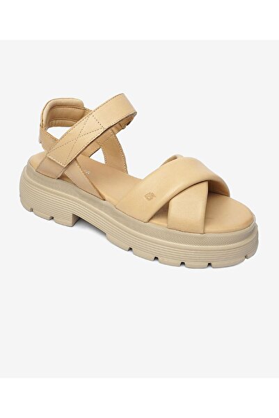 Greyder Kadın Krem Hakiki Deri Sandalet 4Y2TS59040