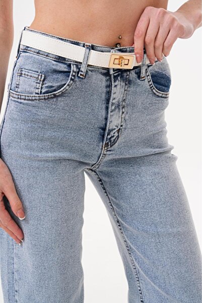 Descoin Τετράγωνη κλειδαριά με χρυσή πόρπη Ρυθμιζόμενη γυναικεία ζώνη φόρεμα ζώνη ζώνη παλτό ζώνη