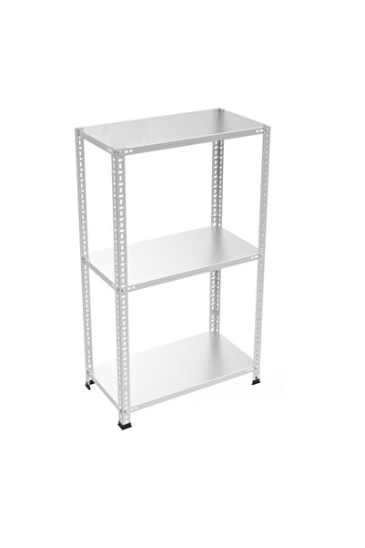 RafBurada 3 Katlı Galvaniz Çelik Raf 0.70 Mm-43x75-100cm