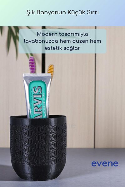 Evene Θήκη οδοντόβουρτσας Βάση οδοντόβουρτσας Βάση οδοντόβουρτσας Μαύρο χρώμα Μοντέλο 77