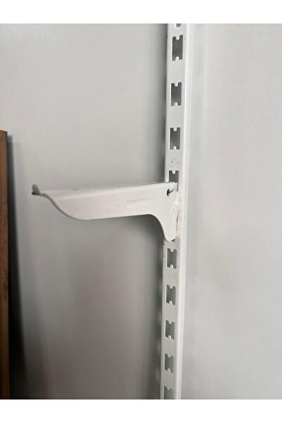 RafBurada 2 Adet 200 Cm Beyaz Çift Delikli Raf Dikme Destek Profili - Raf Direği