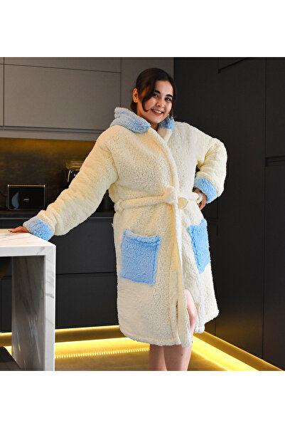 Özgüner Oyuncak Hooded Unisex Welsoft Fleece Plush Dressing Gown, Bathrobe - ...