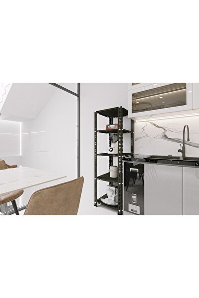 RafBurada 43x43x150 Cm Siyah Çok Amaçlı Raf - Gardırop