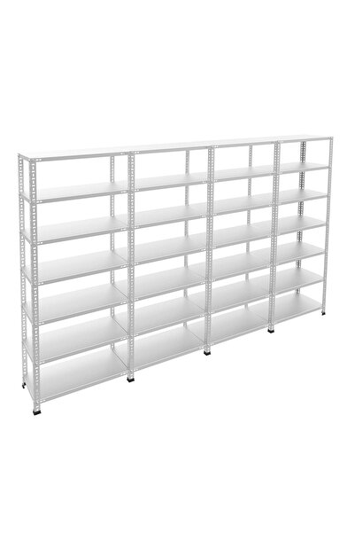 RafBurada 7 Katlı 4'lü Galvaniz Çelik Raf - Depo, Arşiv, Kiler, Dosya, Market...