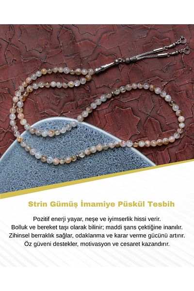 Saff Doğal Taş Tasbih cu ciucuri de metal certificat Strin