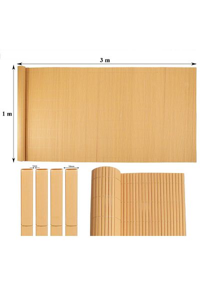 Mercaton Decorative Partition PVC Bamboo UV Resistant 3x1m Brown