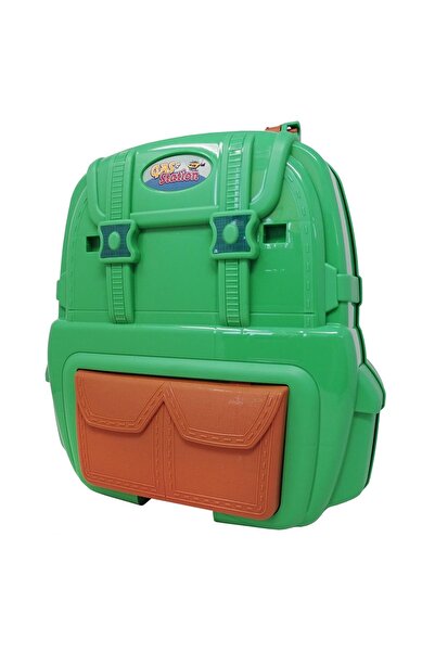 Salamandra 2 in 1 Set, Backpack and Track with 3 Metal Cars and Helicopter, 37 pieces