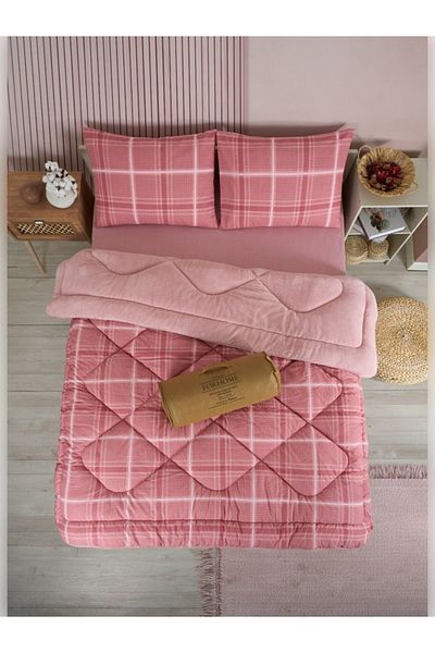 Sudemhome Διπλό διπλής όψης πολυτελές πάπλωμα Welsoft Elite Μαλακό φλις πάπλωμα και μαξιλαροθήκη Asian Grey