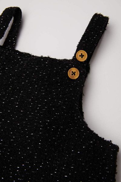 DeFacto Baby Girl Glitter Tweed Φόρεμα Salopet με ρυθμιζόμενο λουράκι D3076A524AU