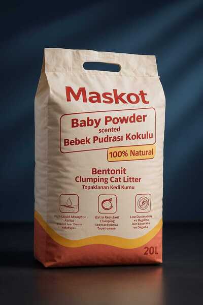 Maskot Bebek Pudrası Kokulu Kedi Kumu 20 L