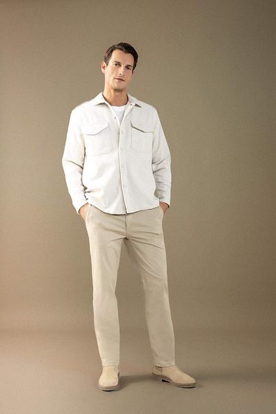 DeFacto Relax Fit Acrylic Blended Solid Long Sleeve Shirt Jacket C5961Ax24Au