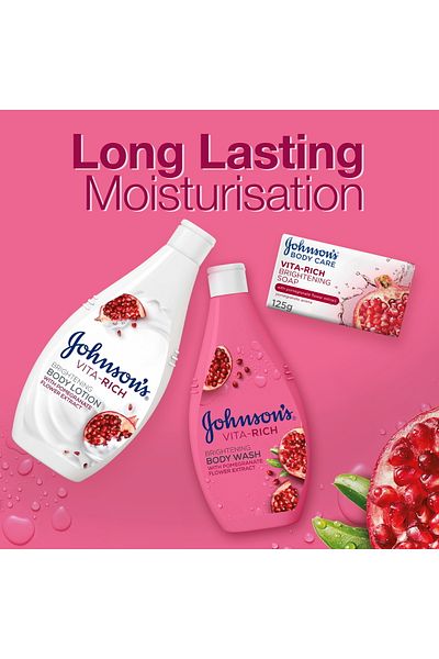 Johnson & Johnson لوشن الجسم من جونسون فيتا ريتش لتفتيح البشرة 400 مل تغذية عميقة وبشرة ناعمة بخلاصة الفواكه الطبيعية