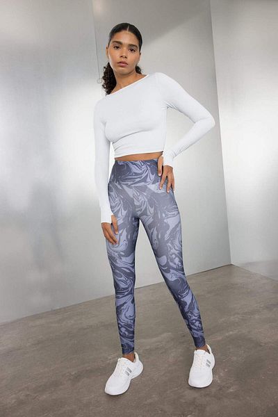 DeFacto Defactofit Patterned Waist Hugging Sports Tights C9380Ax24Au