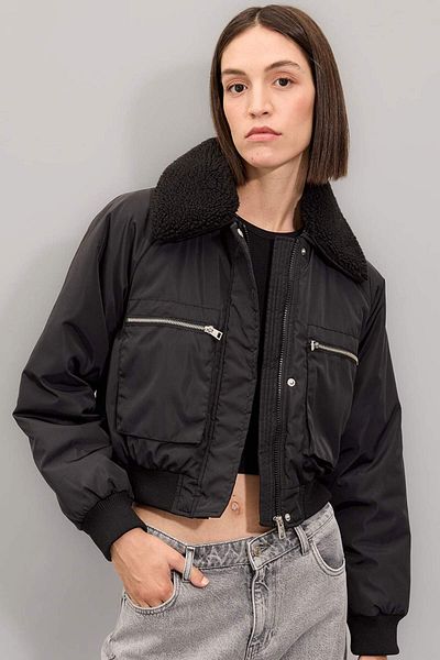 DeFacto Palton Bomber - Design cu guler lat
