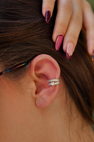 signoraerica 2 Sıra Taşlı Üzeri Tek Taşlı Earcuff