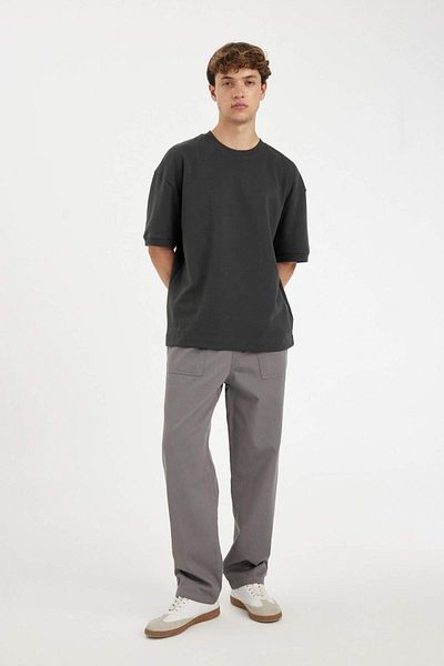 DeFacto Gabardine Pants Wide Straight Fit Wide Straight Leg with Pockets 3159711