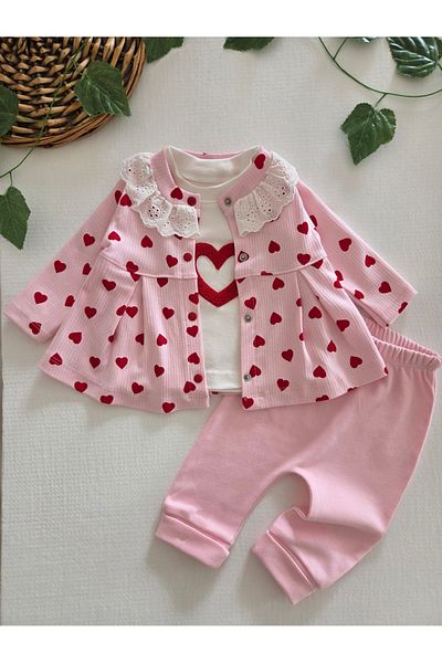 GizaKids 100% Cotton 3-Piece Baby Girl Set