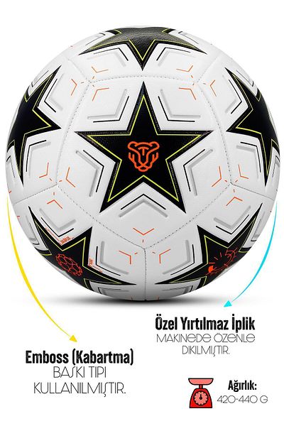 Telvesse كرة القدم الاحترافية 2025 Championsleague كرة القدم الصلبة مع مضخة أرضية صلبة رقم: 5 أسود