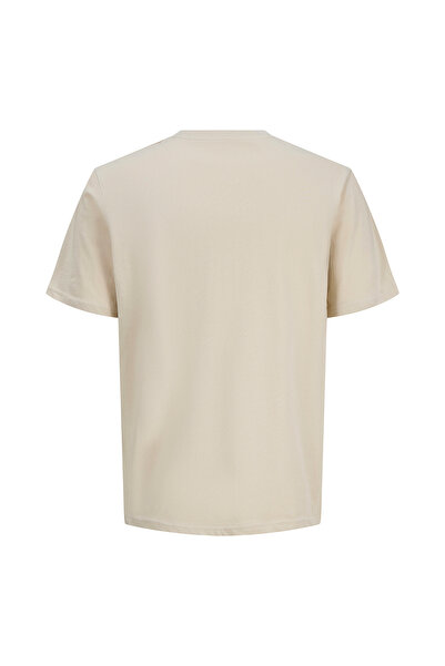 Jack & Jones Jack&Jones down Crew Neck Men's Beige Round Neck T-Shirt