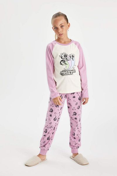DeFacto Set de pijamale pentru fete Powerpuff - Set cu mâneci lungi, top și fund D4158a824au