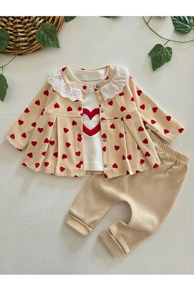 GizaKids 100% Cotton 3-Piece Baby Girl Set