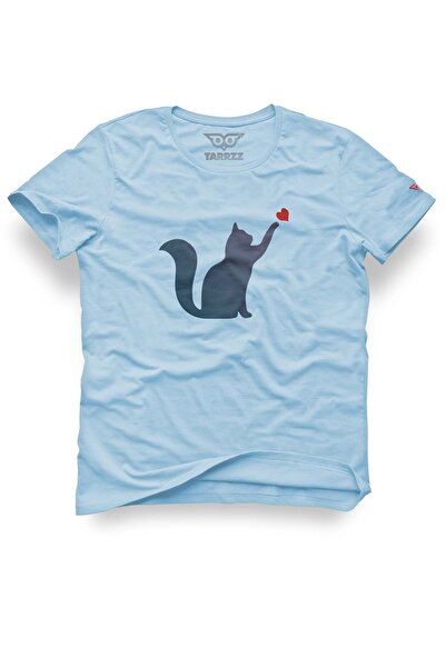 Tarrzzcom تي شيرت بنمط قلب وقطة