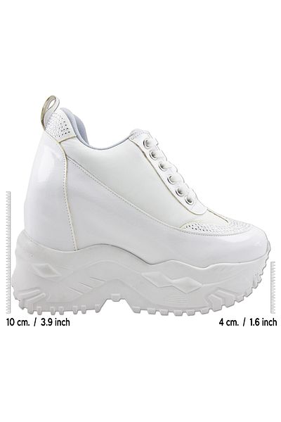 Erkan Saçmacı Pantofi casual Tatyana White Stone Hidden Wedge