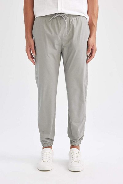 DeFacto Basic Cotton-Padded Jogger Pants - Straight Waist, Lace-Up Pockets, Elastic Leg D7782Ax24Au