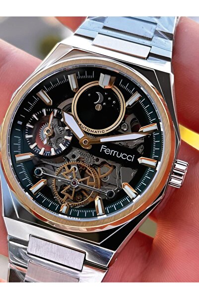 Ferrucci Automatic Steel Cord 3 Atm Water Resistant Special Design Men Wrist Watch Vs.Blkt.0361
