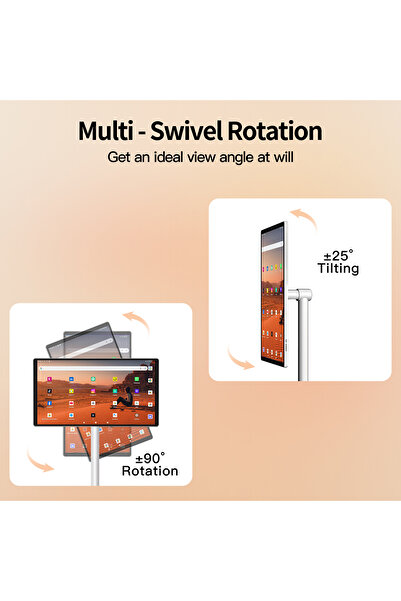 VLH تلفزيون ذكي محمول مقاس 21.5 بوصة، شاشة تعمل باللمس بدقة 1080 بكسل، كاميرا 8 ميجابكسل، بطارية تدوم من 4 إلى 6 ساعات، سعة تخزين 6 جيجابايت + 128 جيجابايت