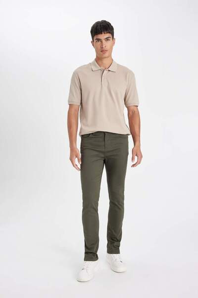 DeFacto Pantolon Slim Fit Dar Kesim Cepli Dar Paça C9436AX24AU
