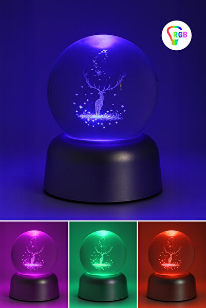 Bonitagift 3d Geyikli Işıklı Cam Küre Glrshop