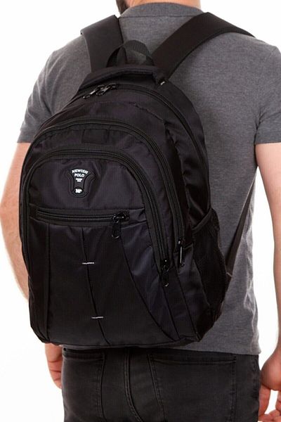 tuldar Men's Black Durable Waterproof Fabric Zipper Laptop School Sports & Backpack (32X47Cm)