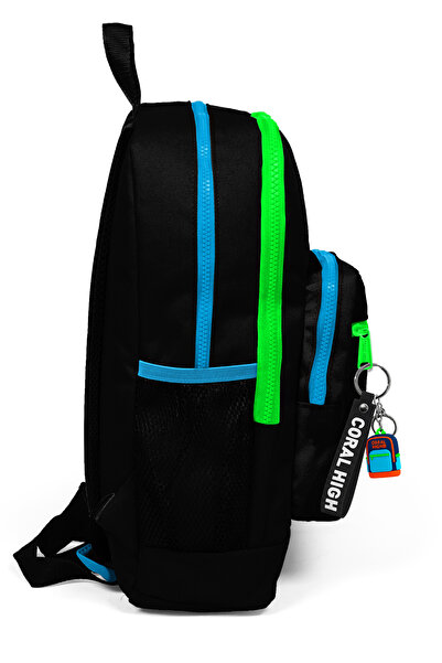 Coral High Kids Siyah Dört Bölmeli Okul Sırt Çantası 23717