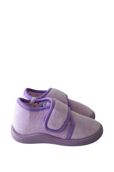 Stella Pendenza Lila Kids Children's Unisex Slippers Velcro Comfortable Non-Slip Sole Home Shoes Kp-9504