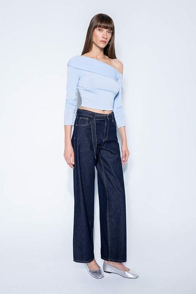 DeFacto Блуза с дълъг ръкав Slim Fit с изрязани рамене D4559AX24AU