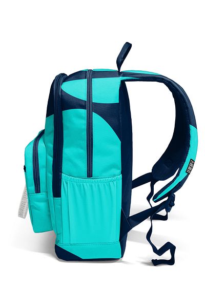 Coral High Navy Blue Turquoise Patterned School Backpack 23686