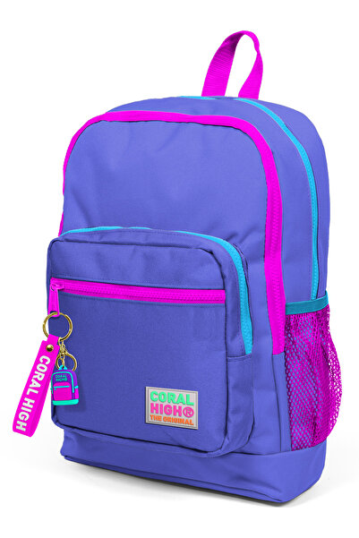 Coral High Kids Dört Bölmeli Mor Desenli Ilkokul Çantası 23703