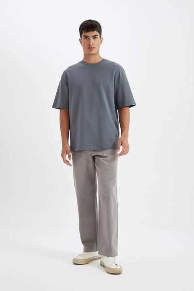 DeFacto 100% bumbac Relax Fit Crew Gât cu mânecă scurtă Tricou simplu de bază D2531AX24AU