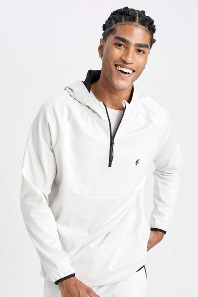 DeFacto Hanorac DeFactoFit Standard Fit cu glugă și fermoar Pique Sportsman C9181AX24AU