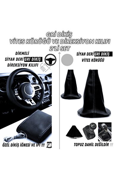 SONİKON LİNE Skoda Felicia Uyumlu Dikişli Siyah Deri Oto Vites Körüğü ve Dire...