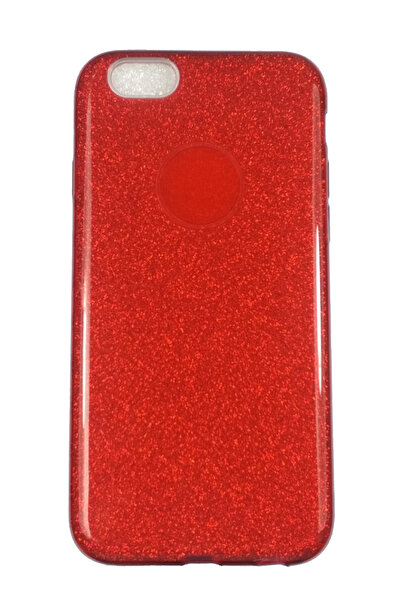 OEM Carcasă compatibilă cu iPhone 6, silicon cu sclipici, roșie