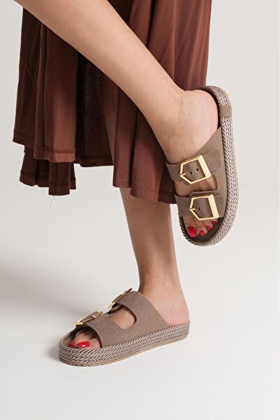 Lolita Love Shoes Mink Women's Rope Leather Powder Slippers