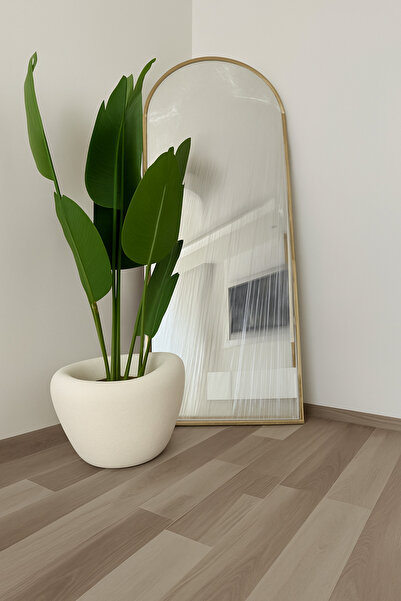 Lunalore 40 CM Beton Görünümlü Dokulu Dekoratif I Küre Avize Saksı | Modern Tasarım Yapay & Canlı Bitki Uyum